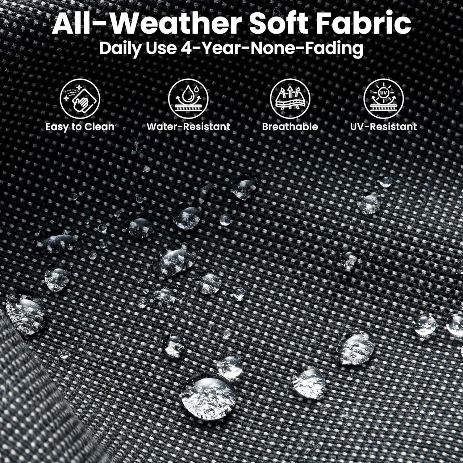 ovios 5 Pieces Patio Furniture Set, Outdoor Wicker Rattan Sofa Couch with 42