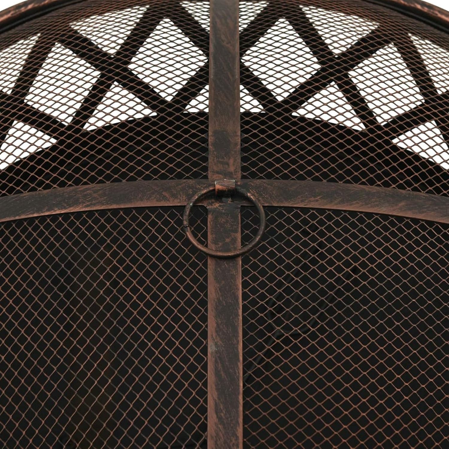 Rustic Fire Pit with Poker, 29.9in XXL Steel Fire Pit for Outdoor Garden or Patio