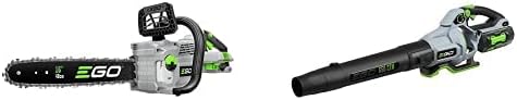 EGO POWER+ 56V Lithium-ion 650CFM Variable-speed Turbo Cordless Leaf Blower with 16-Inch Cordless Chainsaw 5.0Ah Battery and Charger Included