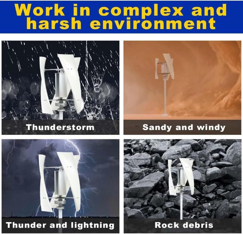 48V,BAOJUHUIKANG 12000W Vertical Axis Wind Turbine Generator, 12V/24V/48V Wind Turbine Kit 2M/S Wind Speed Starting Wind Power Generator for Home 220V