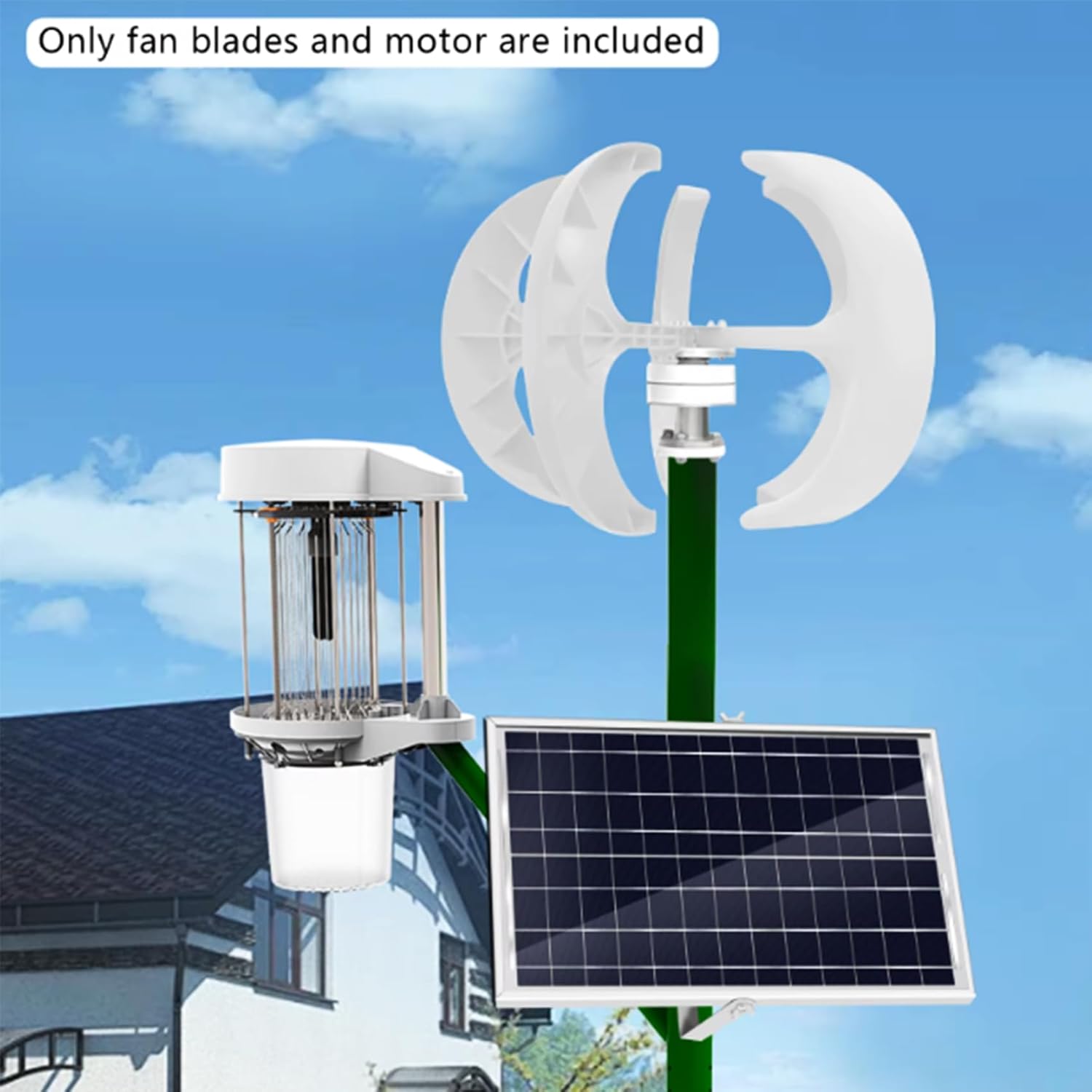 6000W 24V/12V Wind Turbine Generator with Controller Flange Plate Vertical Axis Windmill Off Grid System with 5 Blade Waterproof(White)