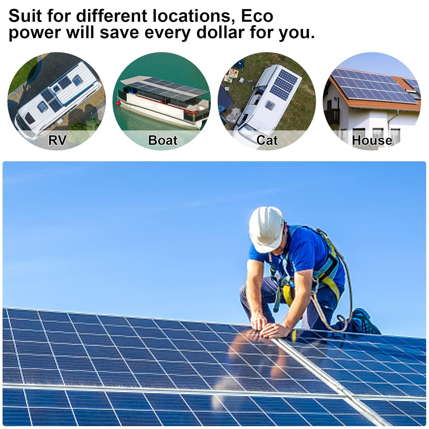 Solar Panel Extension Cable - 25FT 8AWG(10mm²) Solar Panel Wire Twin with Female and Male Connector, Tinned Copper PV Wire for Home Boat RV Solar Panel Outdoor (8AWG 25FT)