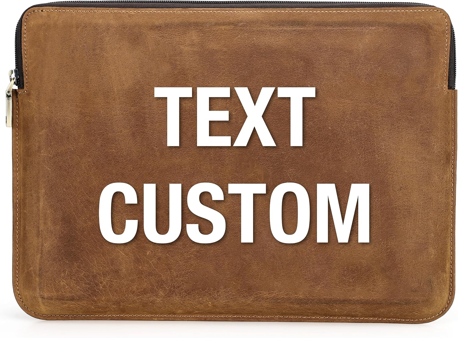 Top Grain Leather Text Customizable Laptop Sleeve Bag, Vintage Design with Multiple Pockets, Fully Handmade, Compatible with MacBook Pro/Air & iPad Pro/Air & Other PC & Accessories