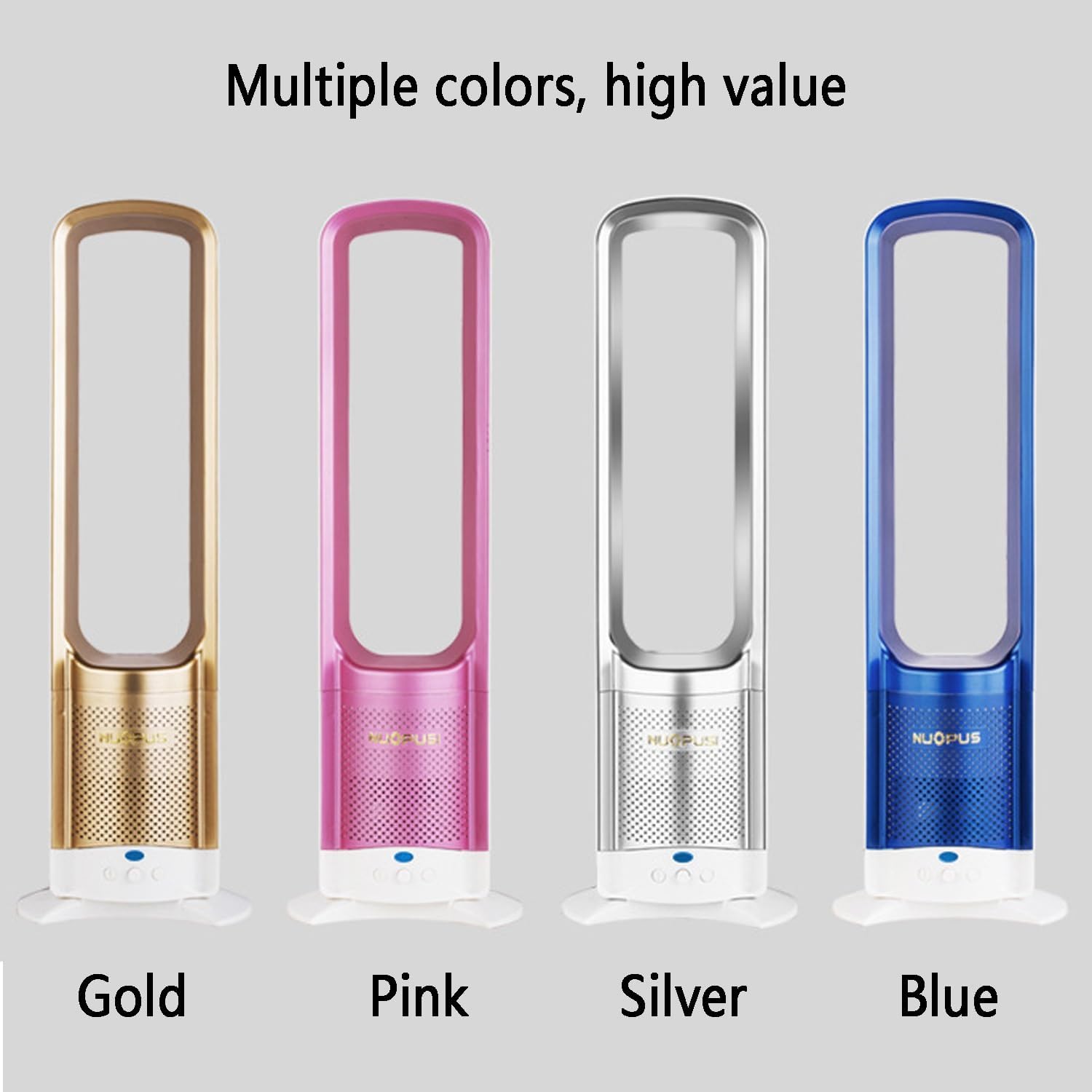 Bladeless Fan Tower Fan with Remote, Oscillating Pedestal Fan, air Circulation Fan，Can be timed, Household Silent Cooling Fan,Matches Perfectly with a Variety of Home décor Styles(Gold)