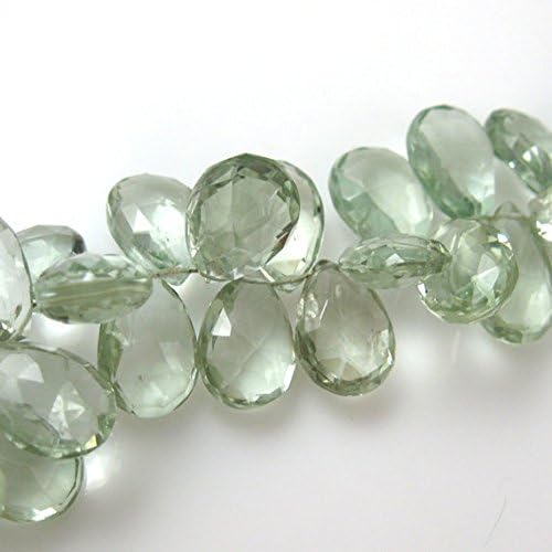 Green Amethyst Gemstone Bead,Semi Precious 100% Genuine Green Amethys Pear Shape Briolette Bead-Loose Beads-Grade B-12 mm 10 pcs