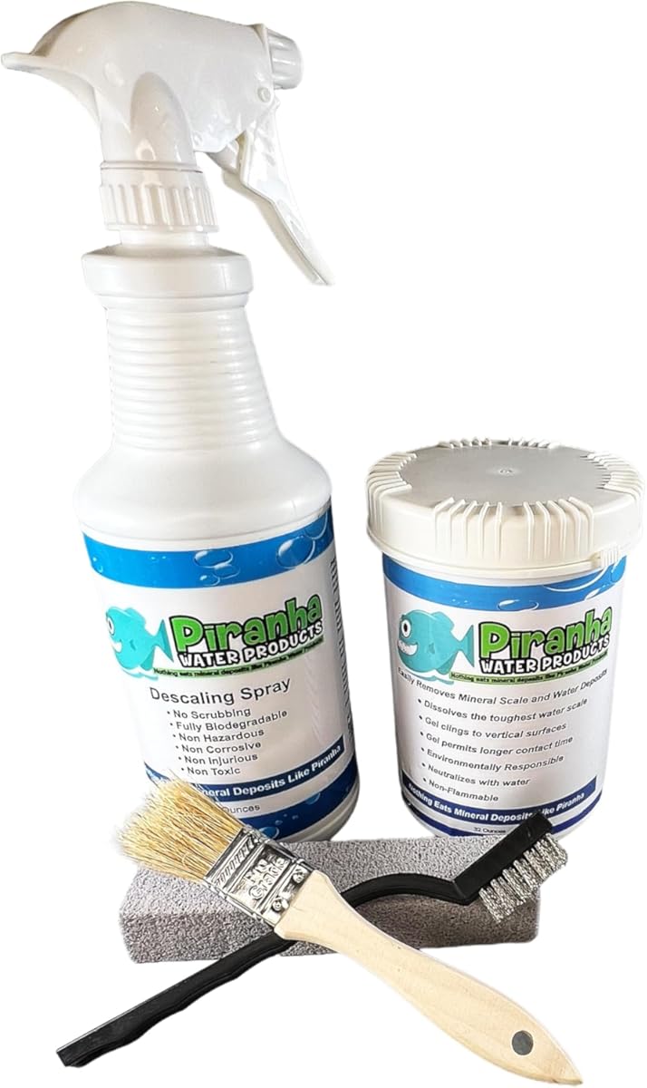 Combo Pack - Pool Calcium Remover Gel + Pool Descaler Spray- Multi-Surface Scale Removers - 64 oz