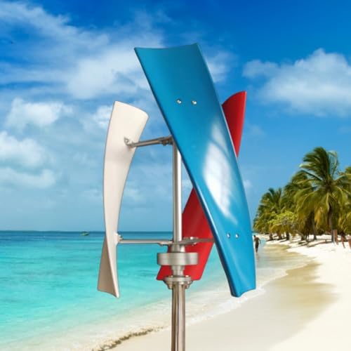 3000W Spiral Blade Wind Turbine Generator - Vertical Axis Maglev Design, 12/24V with Controller - Quiet, Efficient Wind Power for Home, Boats, Street Lighting (24V)