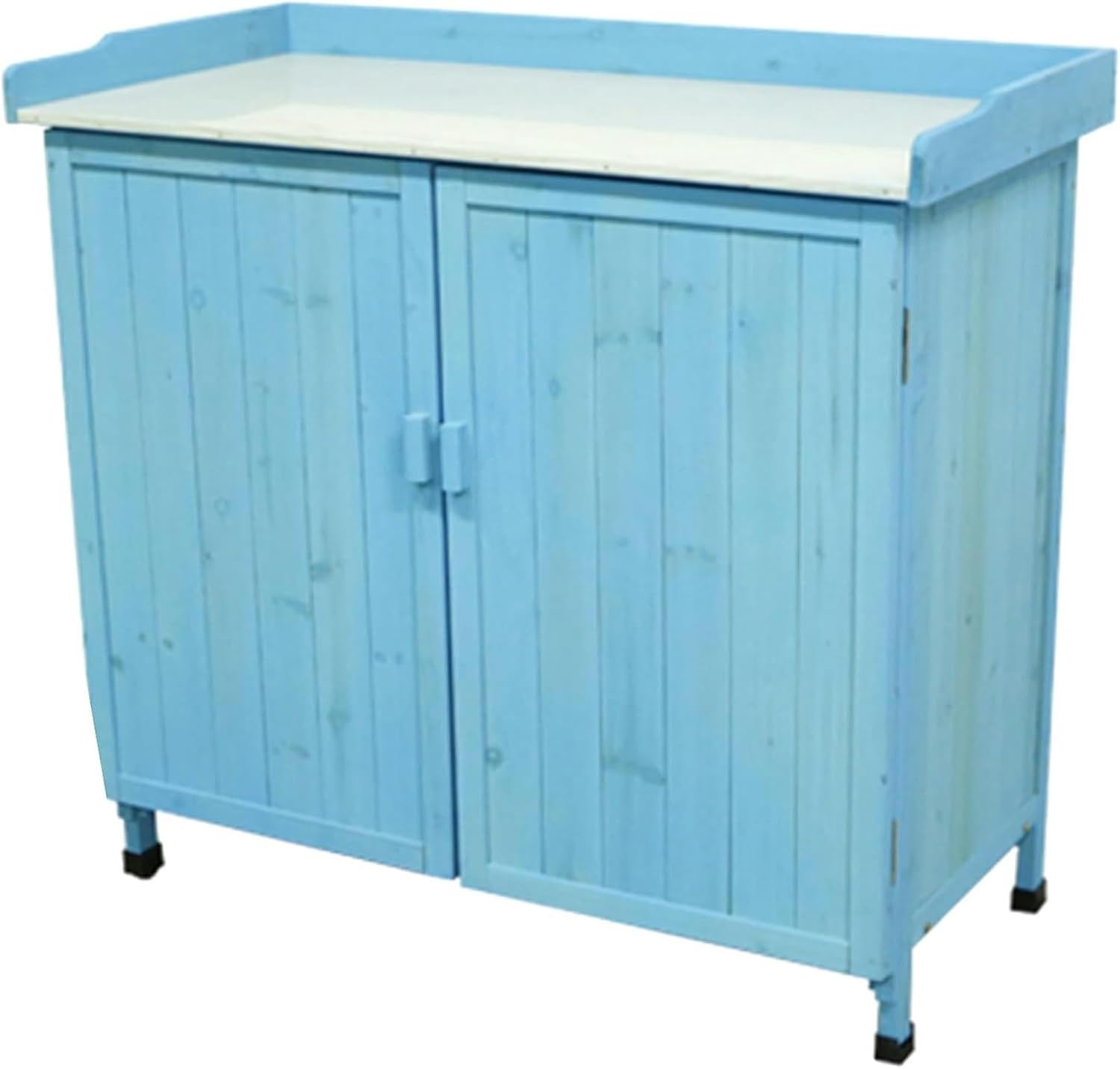 2 Layers Small Outdoor Garden Storage Cabinet, Backyard Tool Storage Shed, with Waterproof Metal Roof, Wooden Garden House, for Patio Furniture, Mower