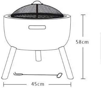 Fire Pits Outdoor Wood Burning Firepits for Outside,Patio Fire Steel BBQ Grill,Heat-Resistant Coating,Stone Texture,Magnesium Oxide Material with Cover BBQ Cooking for Outside Camping