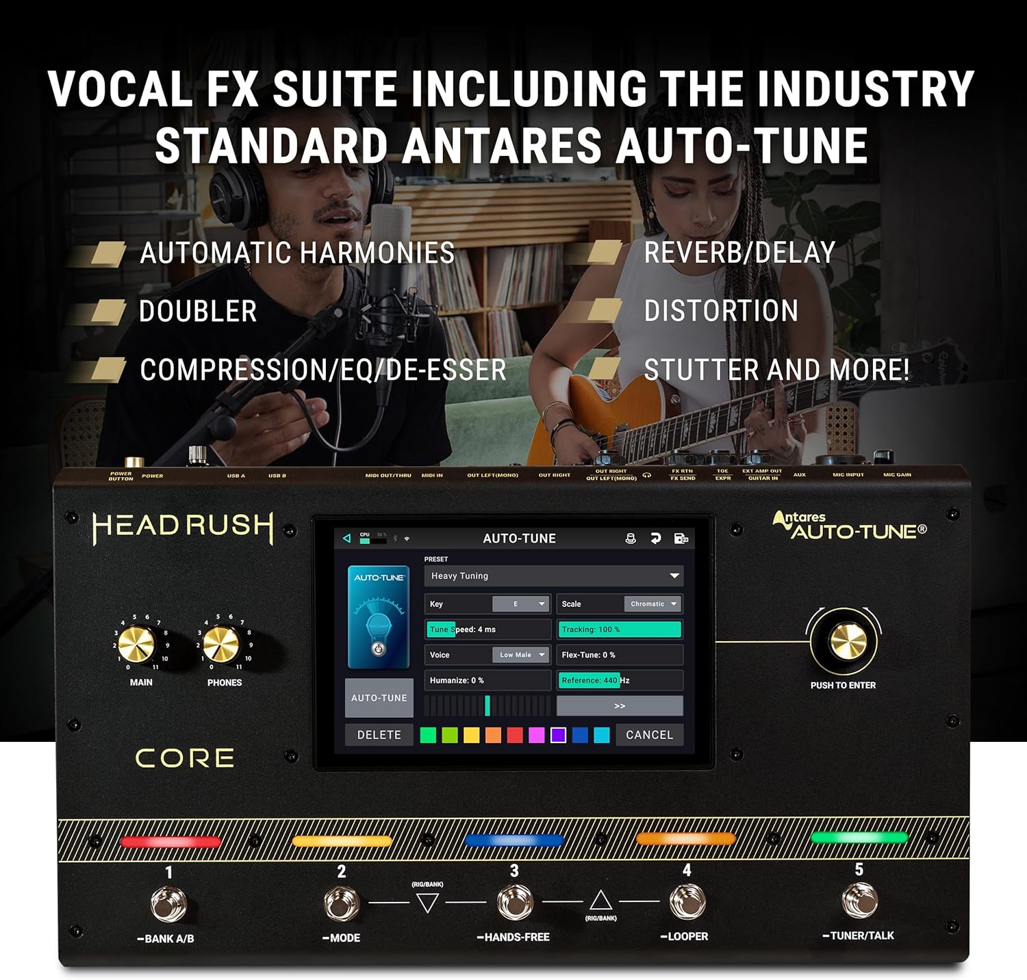 HeadRush Core - Guitar and Vocal Multi Core Effects Amp Modeling Processor with Cloning, Looper, Antares Auto-Tune, Wi-Fi, Touchscreen, and Bluetooth