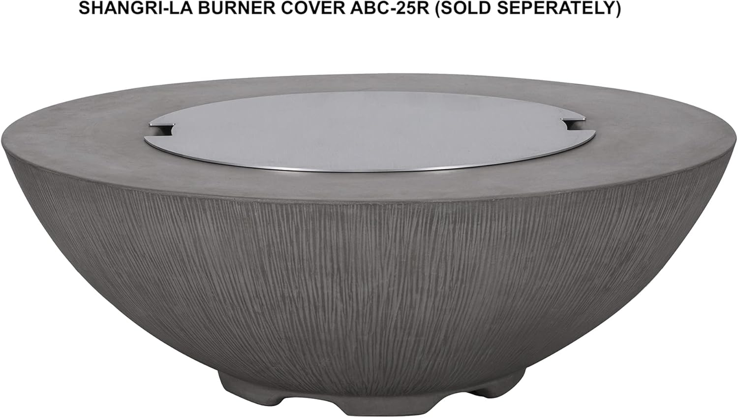 Pyromania Shangri-La Outdoor Concrete Fire Pit Bowl, 41 Inches Round - Natural Gas Model in Charcoal Gray Color