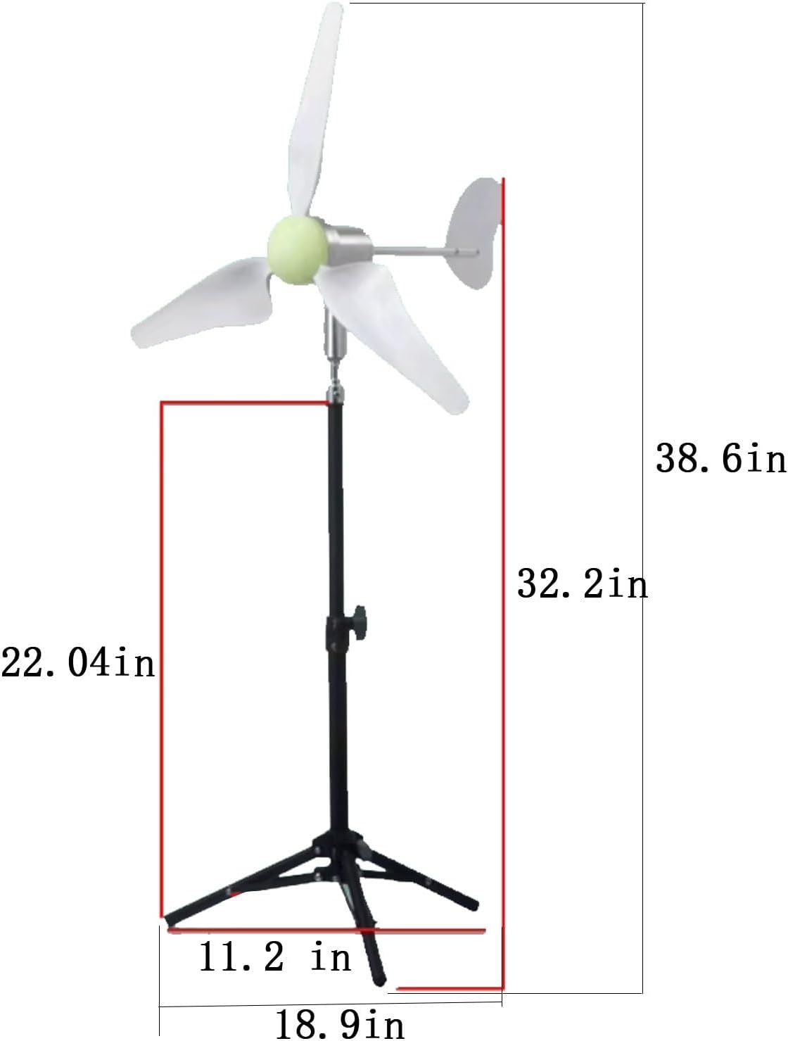 50W Portable Micro Wind Turbine Generator - 3 Blades DC 1-24V, Ideal for Camping, Includes Folding Stand & EVA Handbag, Efficient 200-1500RPM Power Solution