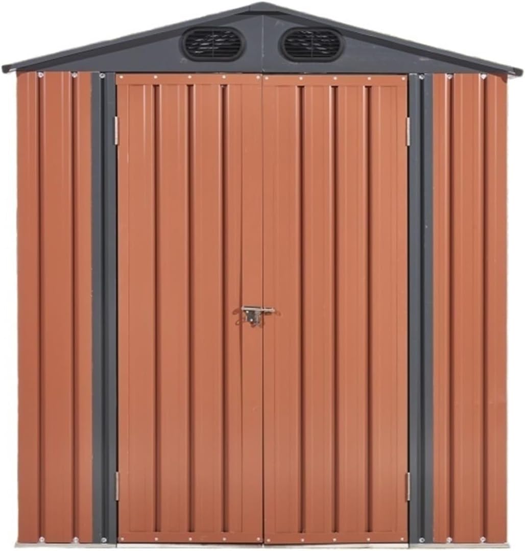 Garden Sheds 6x4ft Storage Shed, Outdoor Galvanized Steel Shed, Outside Garden Tool Storage House with Lockable Door, for Patio, Backyard Outdoor Storage Sheds