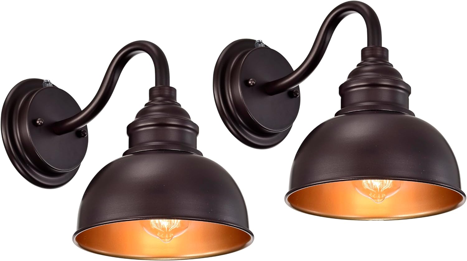 Oil Rubbed Bronze Dusk to Dawn Outdoor Lights 2 Pack, 9 Inch Farmhouse Barn Lights Outdoor,Outside Wall Light for House, Garage, Doorway, Porch