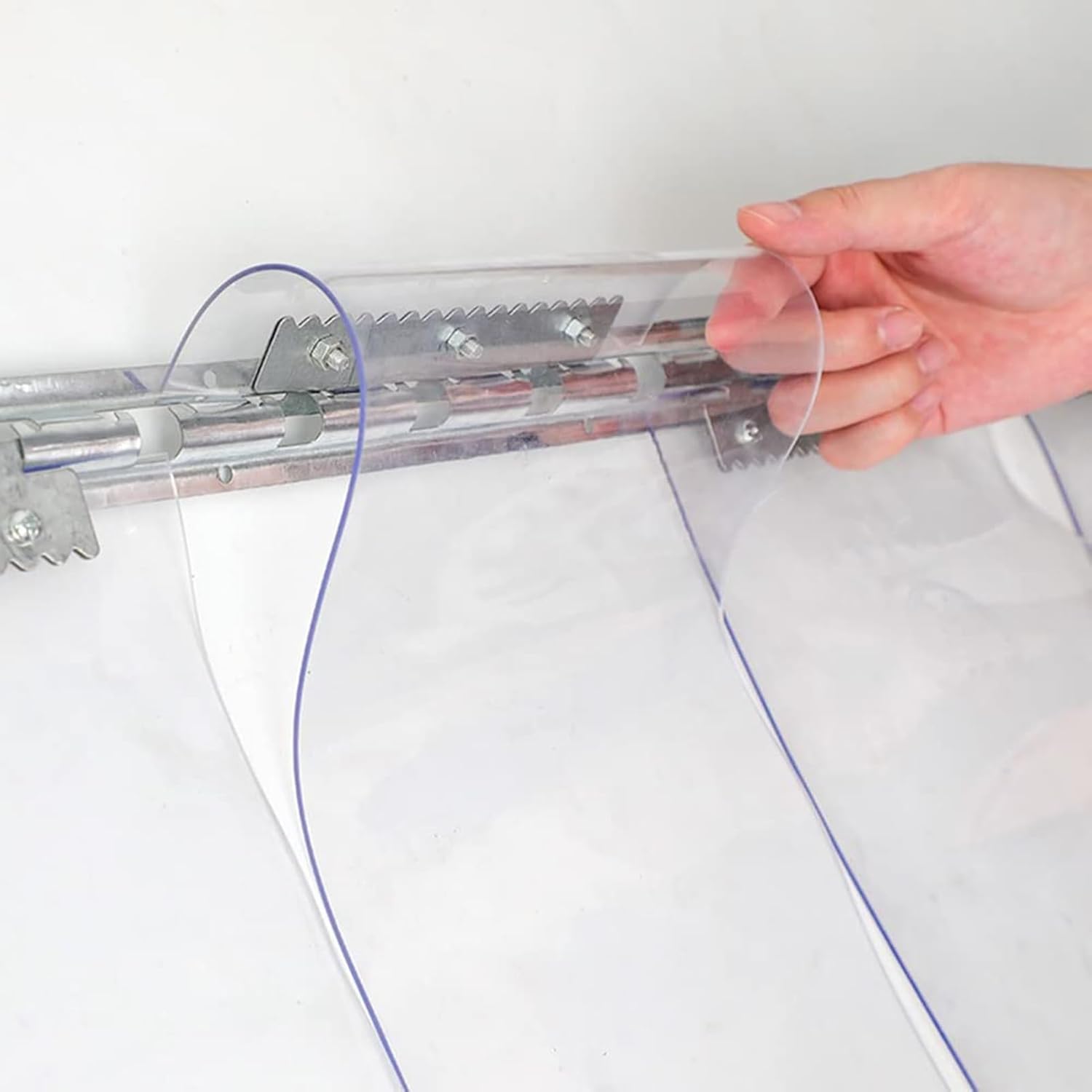 Walk in Cooler Plastic Strip Door Curtain, Transparent PVC Curtain Quarantine Area for Air Conditioner Room, Kitchen Decor Curtain, Easy to Install(195x400cm/76.77x157.48in)