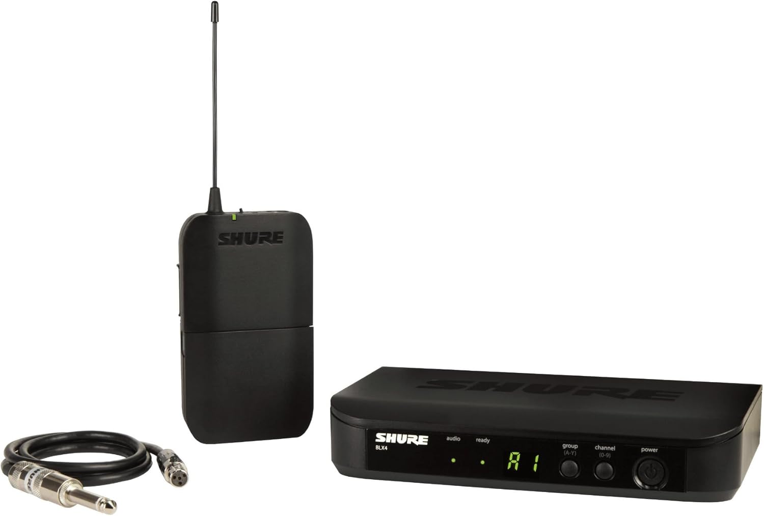 Shure BLX14 UHF Wireless System for Guitar and Bass with 1/4 Jack - 14-Hour Battery Life, 300 ft Range, UHF | Includes 1/4