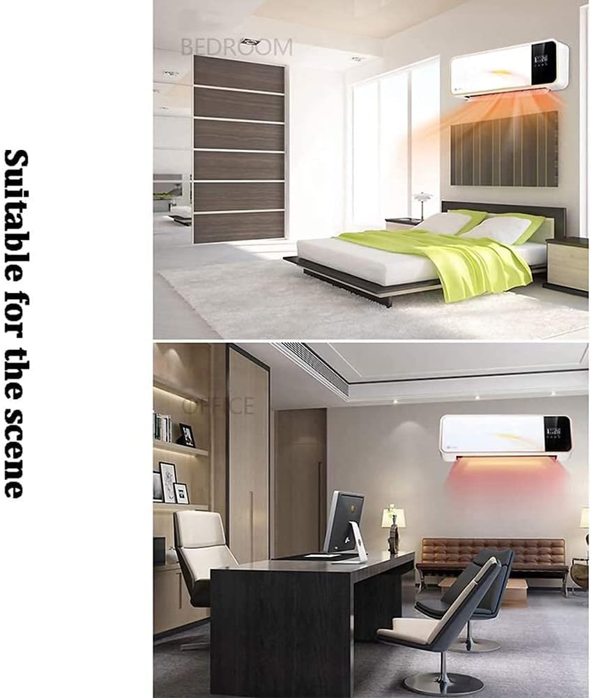 Wall-Mounted Remote Air Conditioner Fan,Electric Heating Machine,3000W Power,Cooler & Heater for Living Room,Bathroom,Natural Cold Wind