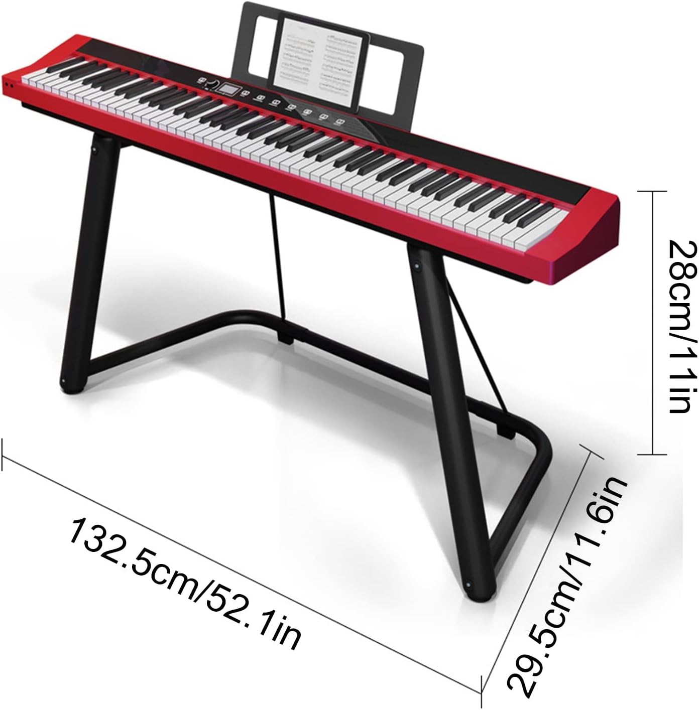 88 Key Digital Piano Keyboard With Hammer-Action Weighted Keys Electric Piano Bluetooth MIDI Connection Built-in HIFI Dual Speakers Include Stand, Sustain Pedal For Beginner, Professional(Black)