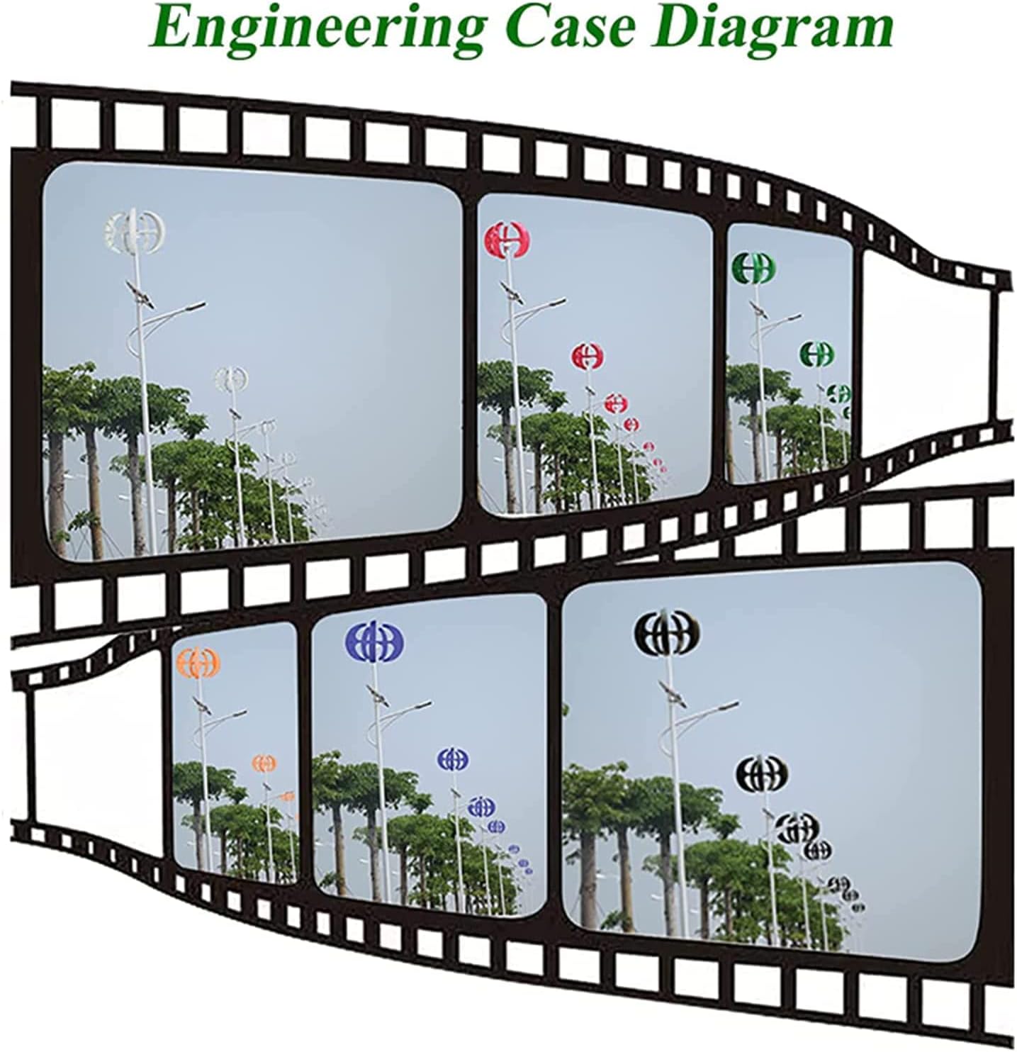 8000 W Lantern Wind Turbines Generator Kit, 12 V / 24 V 5 Blades Vertical Axles Wind Turbines for Home Hybrid Streetlight Use Electromagnetic