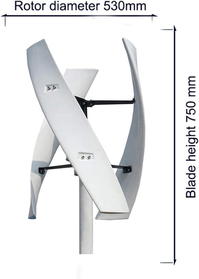 No Noise Vertical Axis Wind Turbine Generator1000w 12V 24V 48V/ 220V Magnetic Levitation Wind Turbine with MPPT Controller for Home Street Lighting(White)