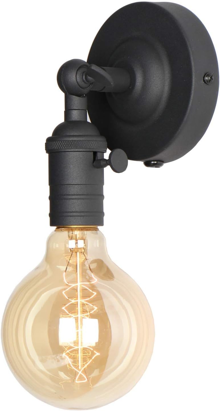 Fashion Vintage Wall Sconce Black Finish Wall Lighting Fixtures Modern Vintage Lights Single Socket with Candlestick Molding Design Industrial Rustic Retro Wall Lamp Indoor and Outdoor