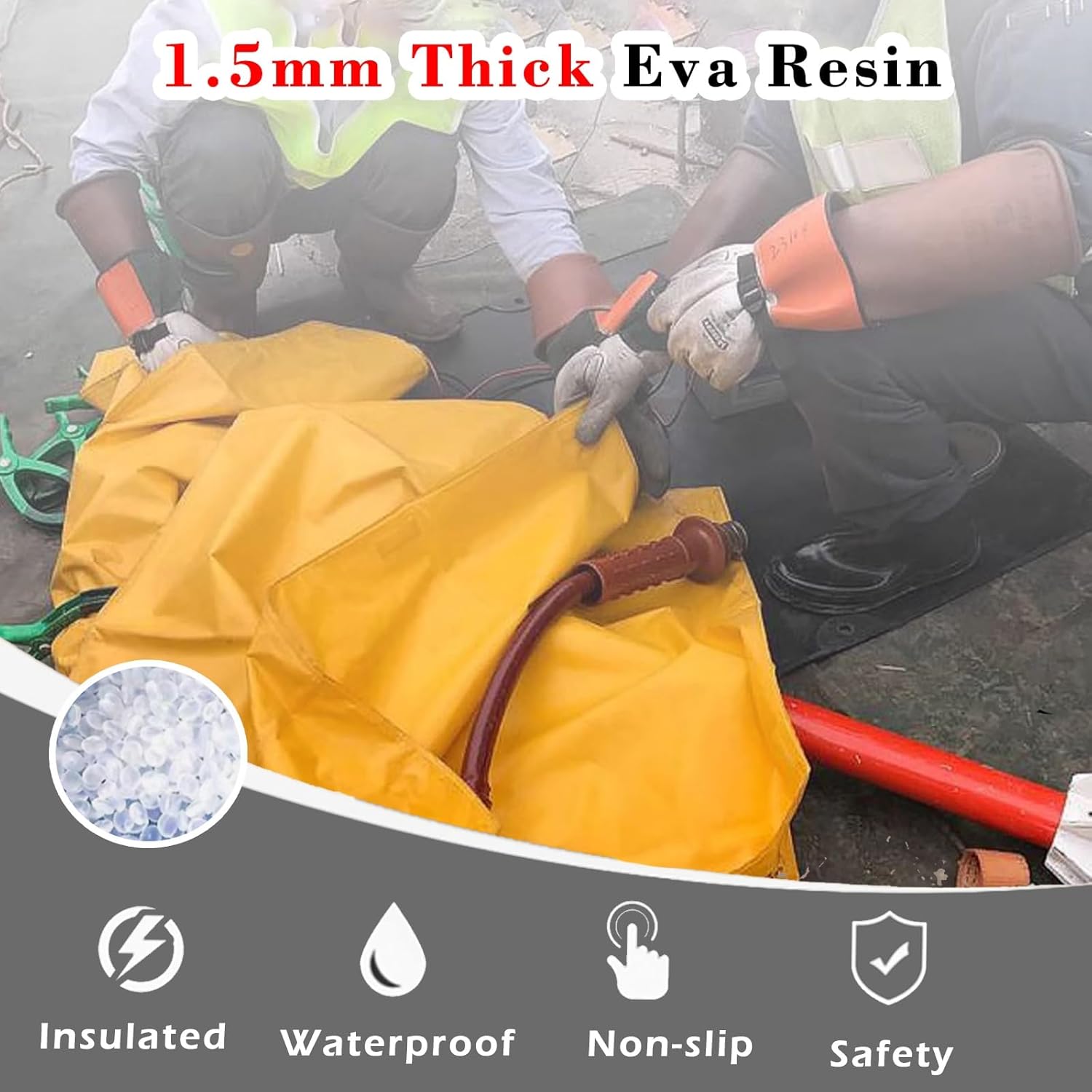 High Voltage Insulating Blanket for Electrical Work - Outdoor EVA Resin Protection Cover for Substation and Generator Room with Clips