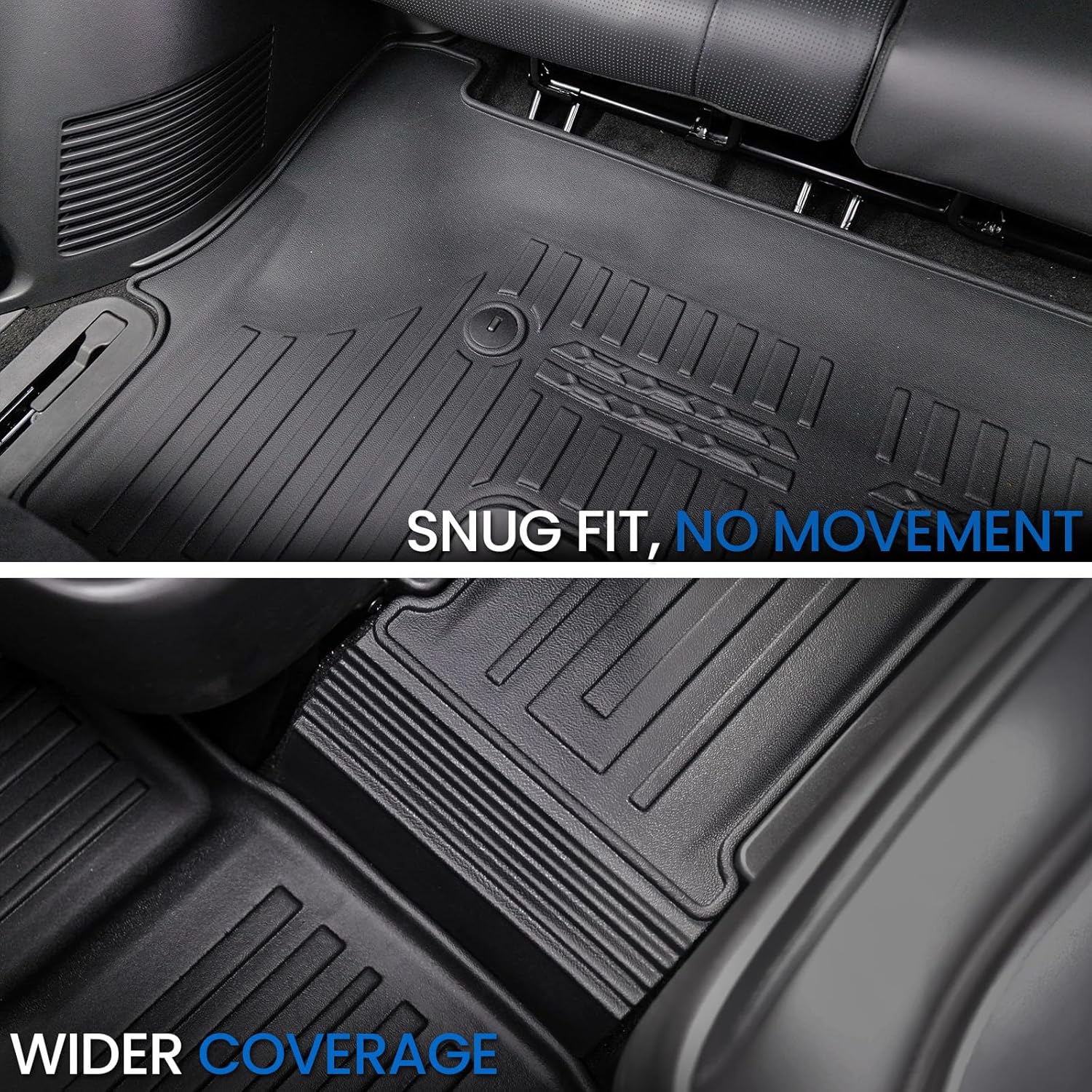 Floor Mats Set for 2026 Hyundai Palisade 7&8 Seats (Only Gas), All Weather TPE Cargo Liner Backrest Mats Trunk Lower Mat Accessories (2026 | Floor Mats Set)