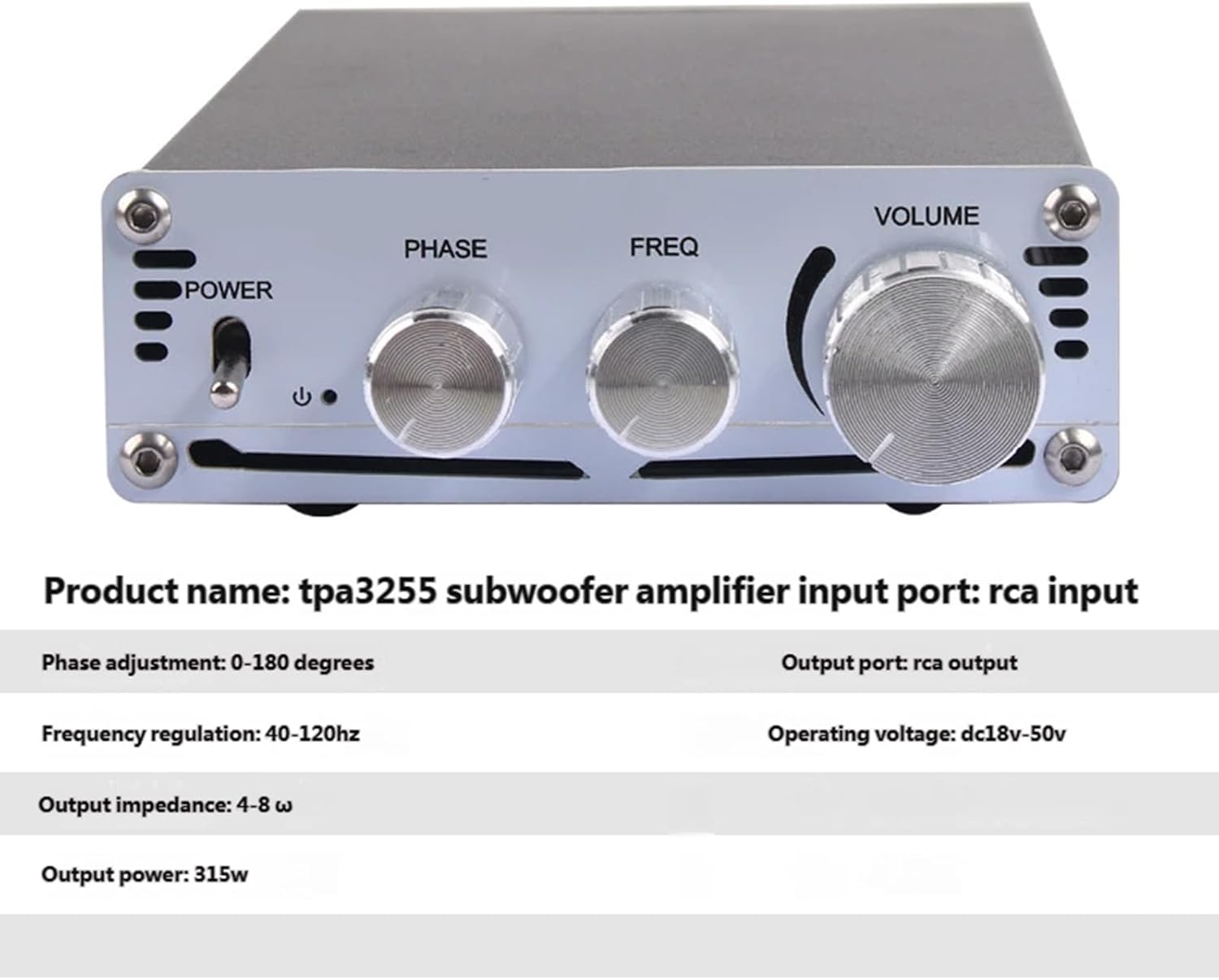 TPA3255 315W Digital Amplifier Module for Subwoofer Systems 40~120Hz Adjustable Frequency & High Fidelitys Sound