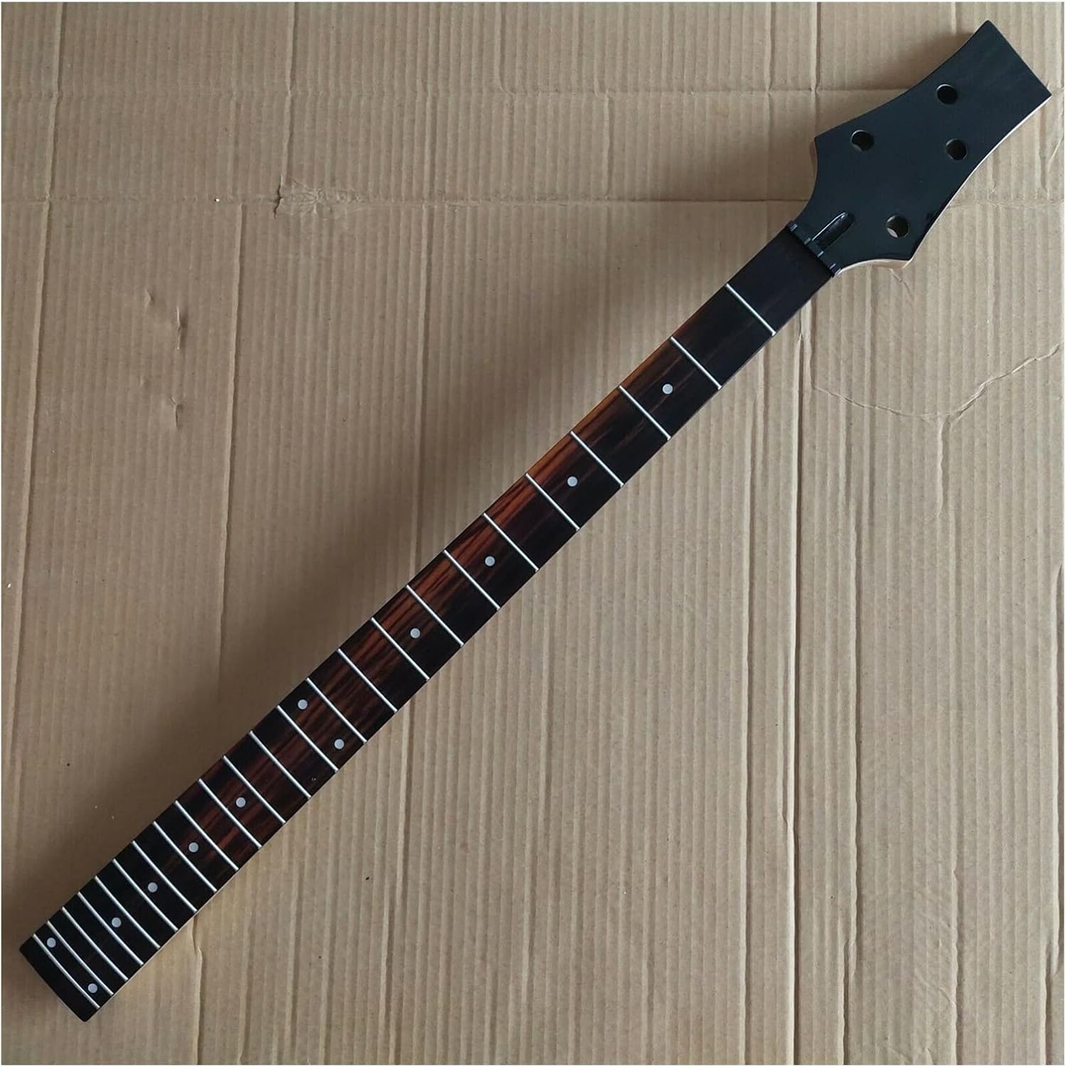 24 Fret Rosewood Fingerboard 2+2 Tuner Holes 4 String Maple Bass Neck Unfinished Guitar Neck
