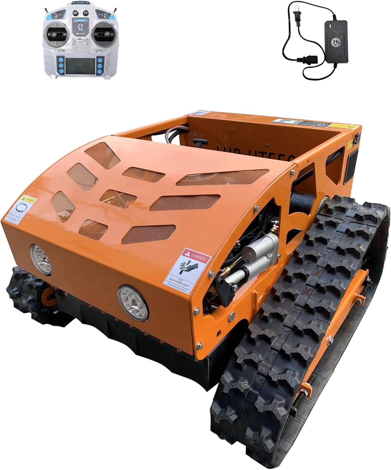 Remote Control Robotic Lawn Mower, Automatic Track for 45° Slope, 6HP at 3600 RPM, 21.7