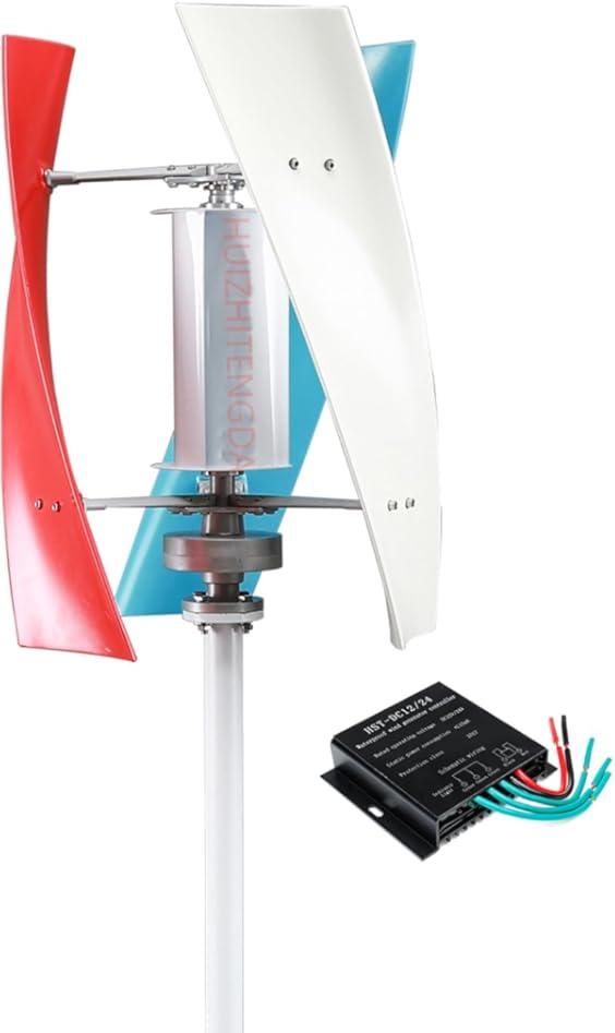 1000W Vertical Wind Turbine Generator Kit,with MPPT Controller 3 Blades Generator 12V 24V 48V Suitable for Courtyard and Garden Lighting