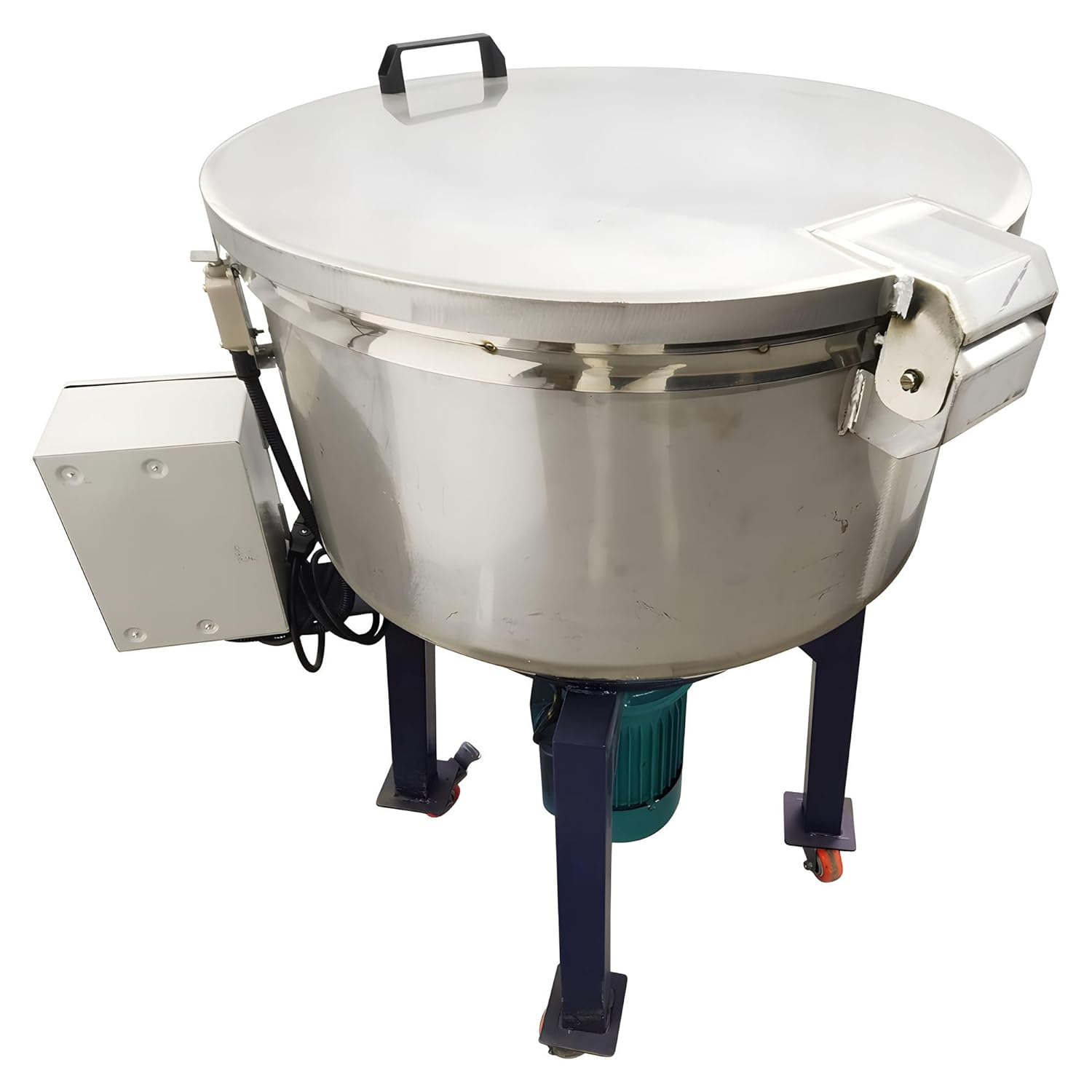 110V 1.5KW Vertical Color Mixing Machine Single Phase Stainless Steel Plastic Granule Blender Mixer with 110lb Mixing Tank 60rpm