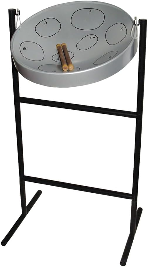 Jumbie Jam Authentic Steel Drum Steel Finish with Tube Floor Stand