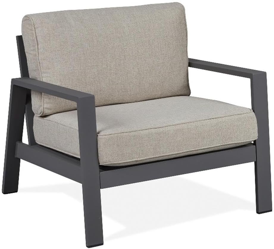 Home Square Set of 3 Propane Fire Pit Table & 2 Outdoor Chairs with Cushions