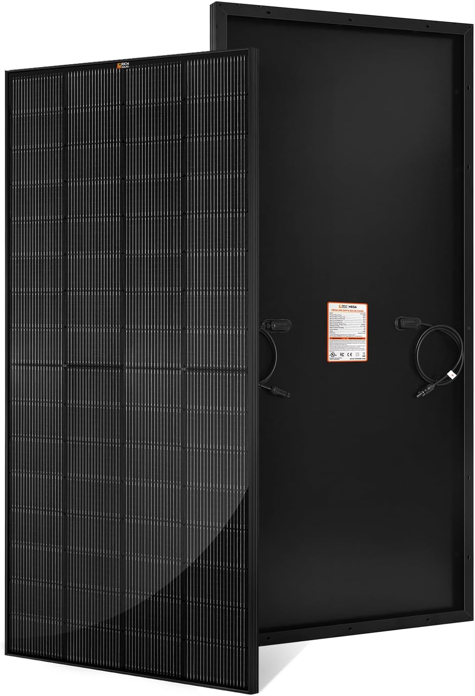 RICH SOLAR 250 Watt 12 Volt 18BB Monocrystalline Solar Panel N-Type Cells High Efficiency Solar Module for RV Trailer Camper Marine Off Grid All Black