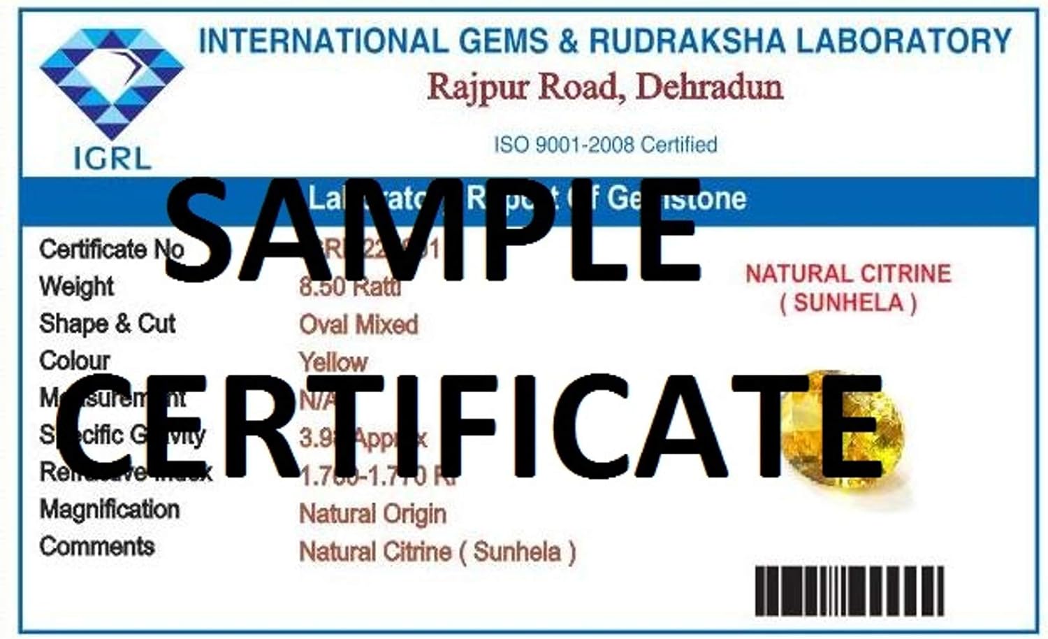 Divya Shakti 11.25-11.50 Carat Citrine Sunhela Golden Topaz Gemstone Panchdhatu Ring for Women