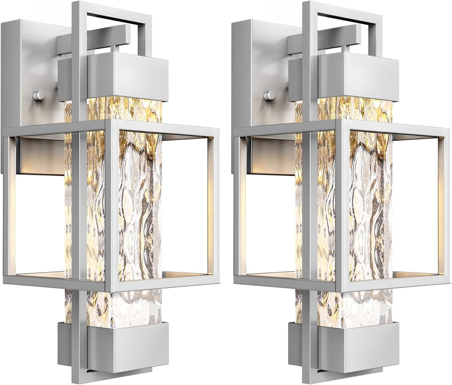 PARTPHONER Modern Outdoor Light Fixtures Dusk to Dawn Outdoor Lighting 2 Pack, 15