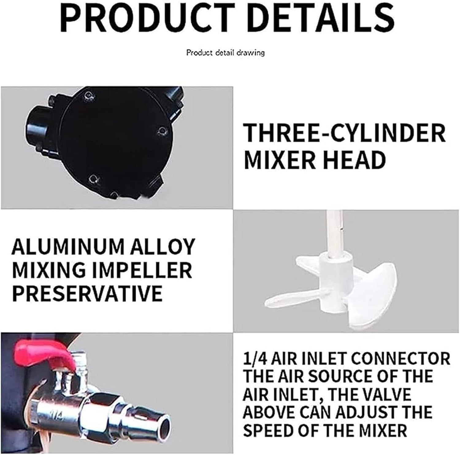 5 Gal/20L Stainless Steel Automatic Paint Stirring Machine, Pneumatic Bracket Mixer, Desktop Vertical Air Agitator, for Mixing