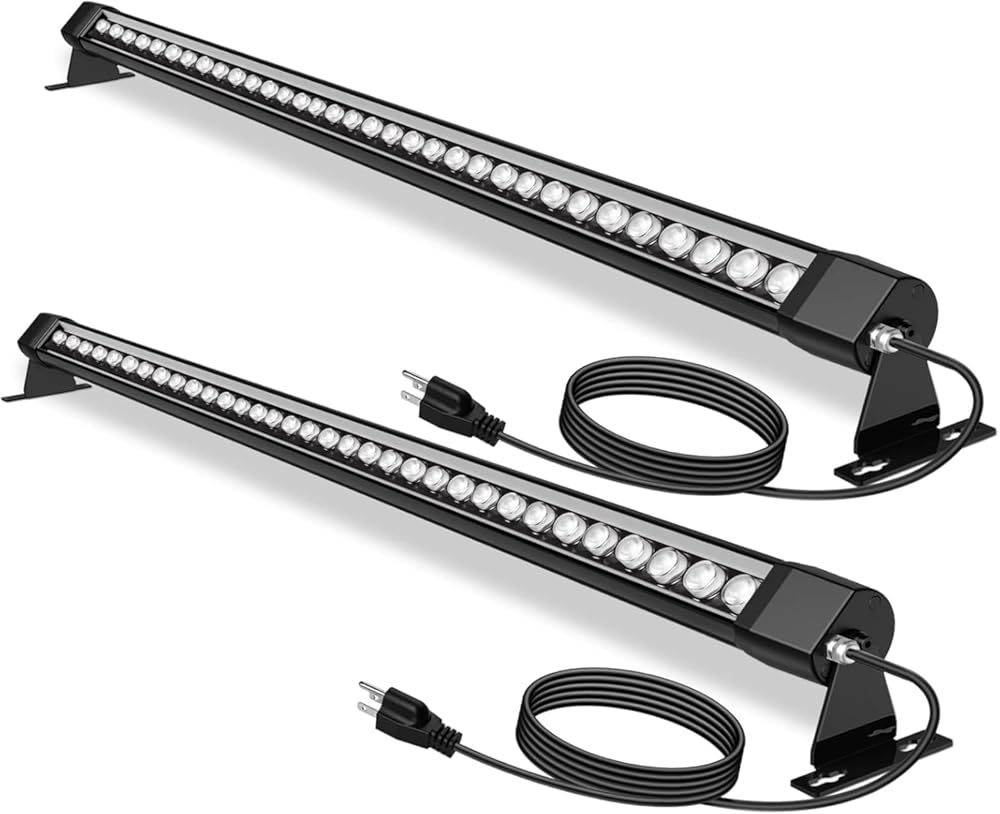 72W Outdoor Wall Washer Light, 4FT 5000K Daylight White Led Wall Washer Light Bars, 120V Waterproof IP67 Outdoor LED Light Bar for Outdoor, Plug in (2 Pack)