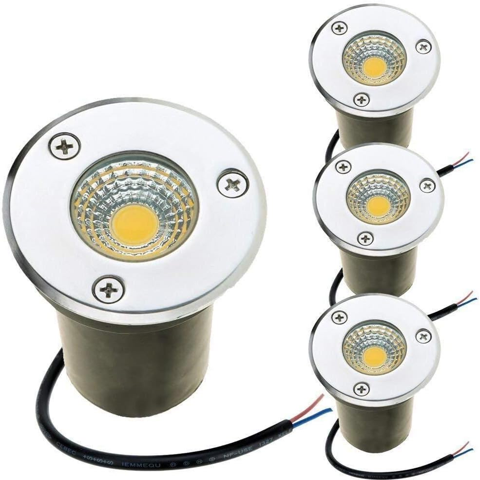 3W LED COB Underground Path Light Yard Garden Landscape In-ground Lights Outdoor Decorative Spotlight,12V/24V, IP67 Waterproof(Cold White,24V-3W)
