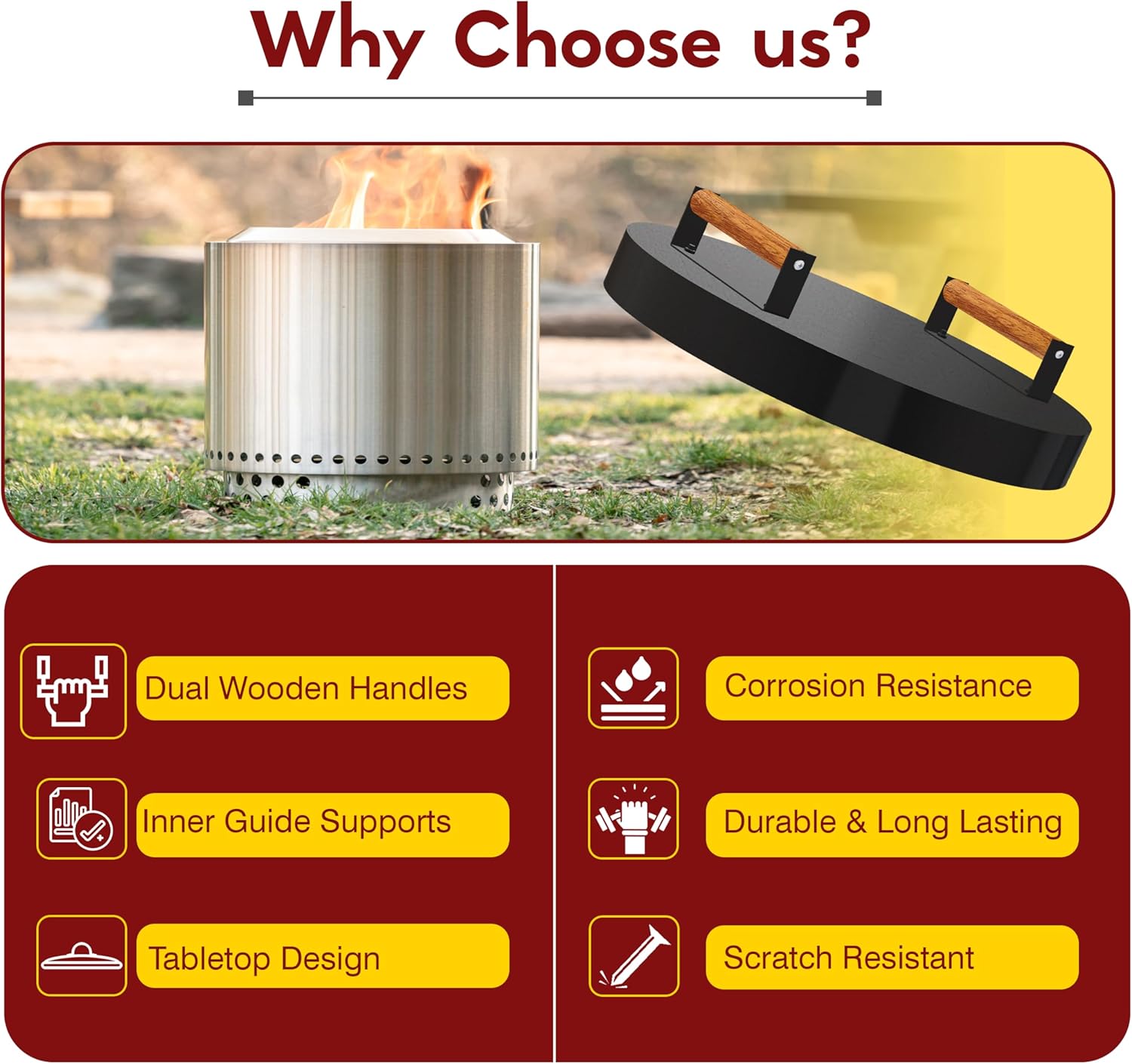 FEBTECH Fire Pit Cover Lid 27.5