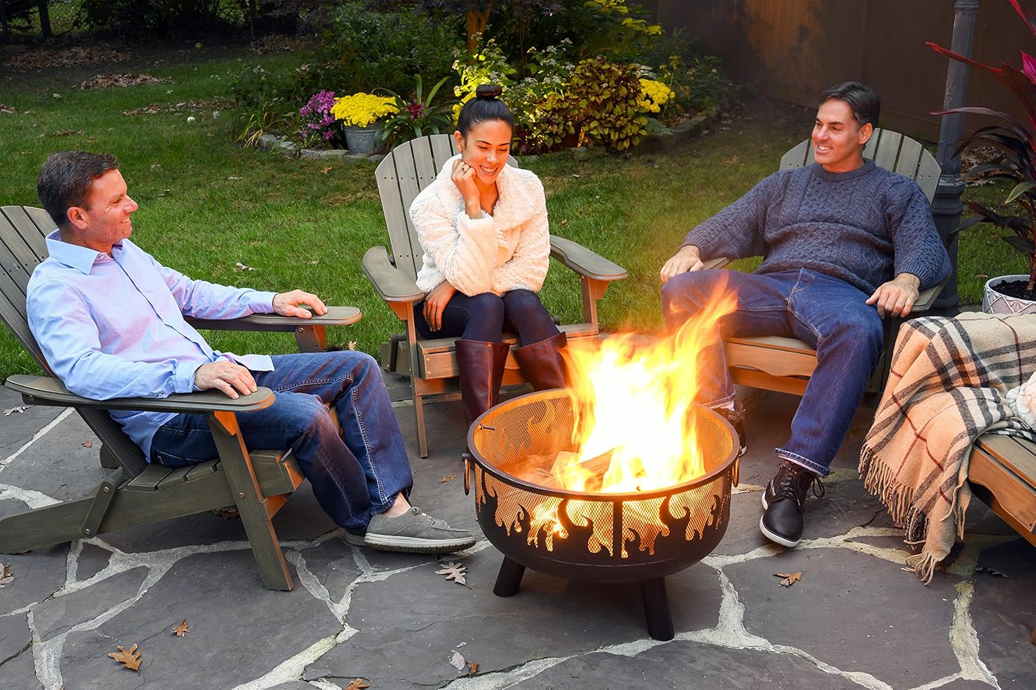 Endless Summer - Oil Rubbed Bronze Wood Burning Fire Pit with Flame Design