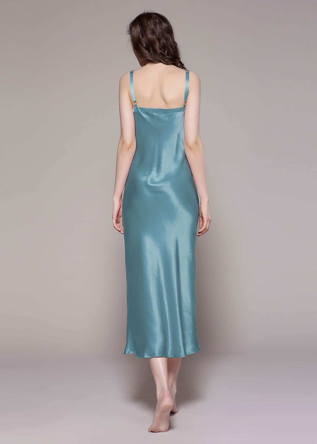 LilySilk Silk Nightgown for Women Mulberry Silk Maxi Fitted Dress Long Flowy for Spring Summer