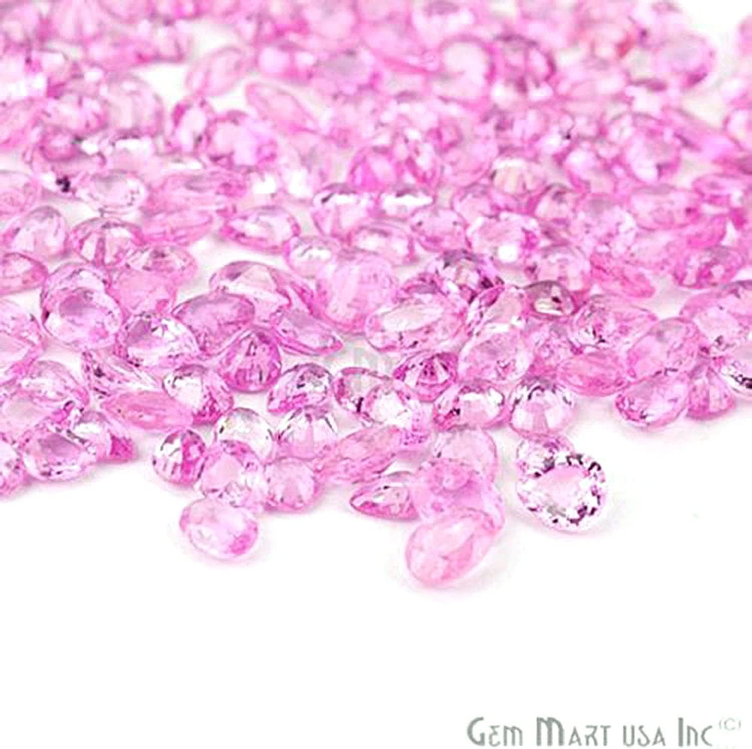 5ct Lot of A+ Quality Natural Pink Sapphire Gemstone 5x4mm - 4X3mm Oval & Pears Faceted Mix GemMartUSA loose Gemstone (PS-60001)