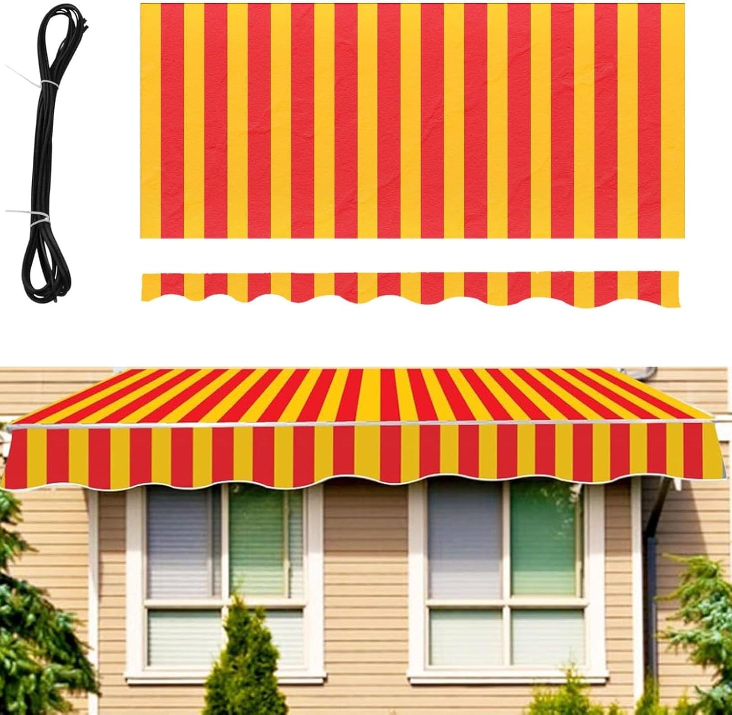 12x10ft Patio Awning Retractable Awning Cover for Sunshade Shelter| Outdoor Patio Canopy/Water-Resistant 280g/m² Polyester for Yards, Gardens, Windows(Size:12.5x8ft,Color:A)