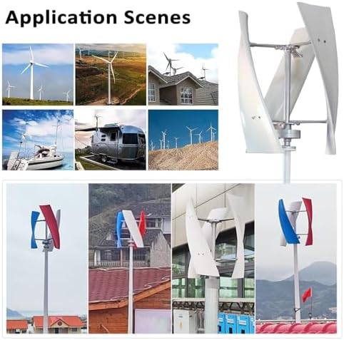 6000W Vertical Wind Turbine Kit for Home Use - Horizontal Generator with Blades & Controller, Efficient 12V/24V Battery Charging System, Ideal for Off-Grid Power