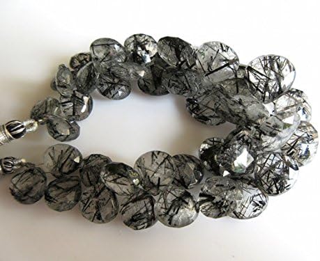 Rutile Quartz Briolette, Huge Heart Briolette, Faceted Beads, Approx 16mm To 10mm Each, 3.5 Inch