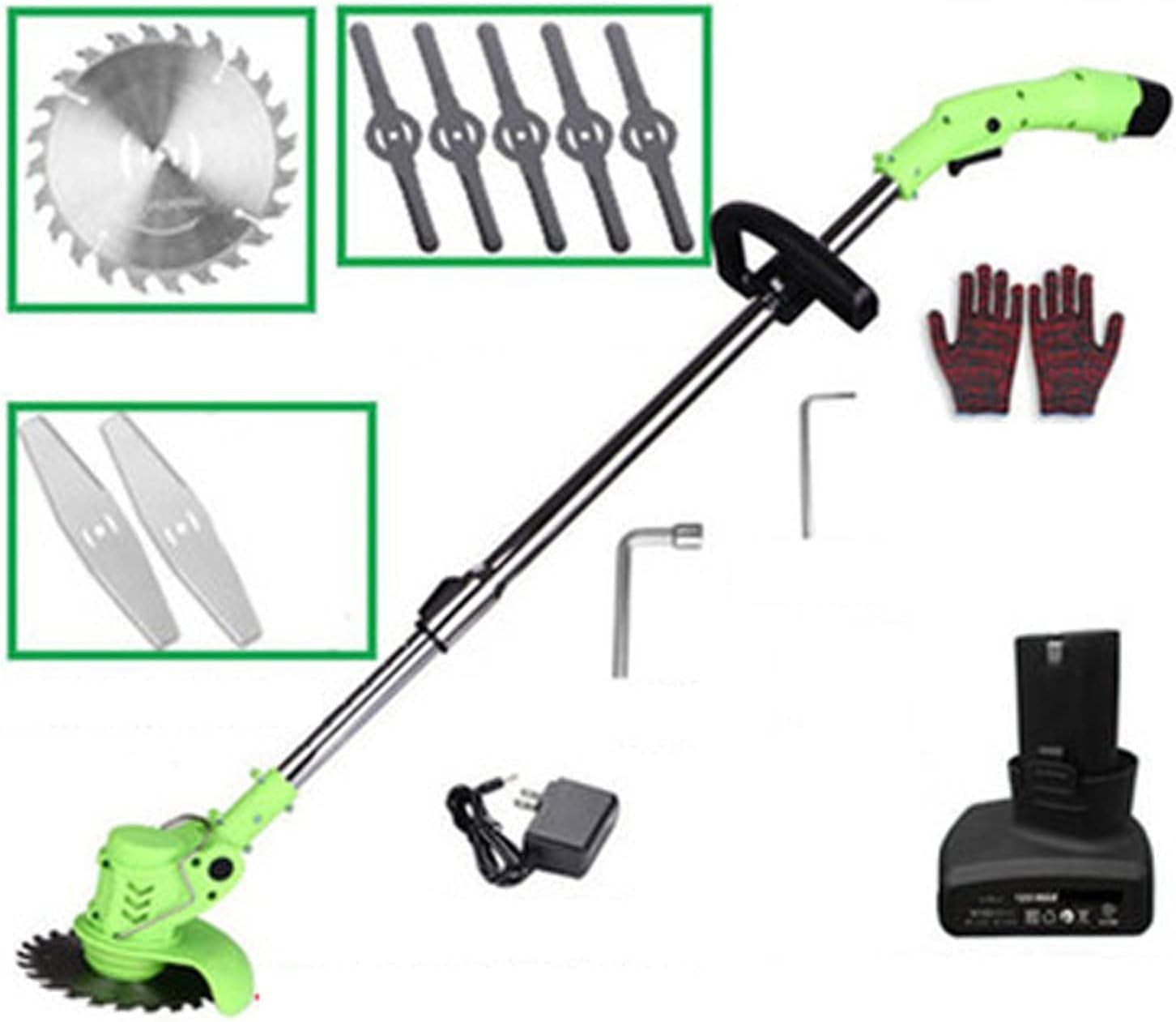 Cordless Grass Strimmer Electric Lawnmower Hand Push Lawn Mower Electric Lawn Mower, Small Household ELD Lithium Battery Lawn Mower Rechargeable Multifunctional Weeding