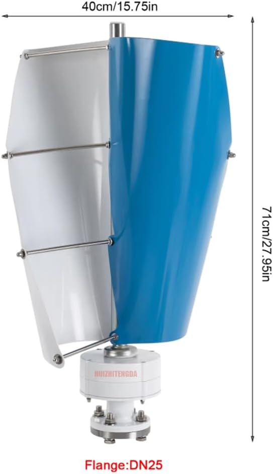 5000W Vertical Wind Turbine, Spiral 2 Blade Wind Generators for Home Use with MPPT Controller Wind Turbine Kit for Hybrid Wind Solar System(12V 24V 48V)