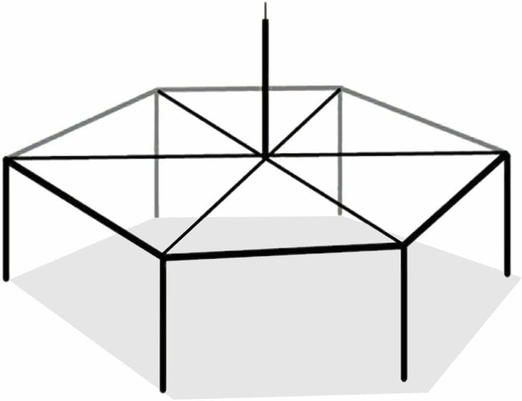 40' Hexagon Canopy Tent Frame Only | for Parties, Vendors, Weddings, and Events | Commercial and Residential Use (Tent Top Not Included)